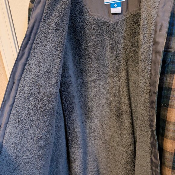 Columbia Rugged Wool Blend Fleece Lined Shirt Jacket Large - Picture 9 of 13